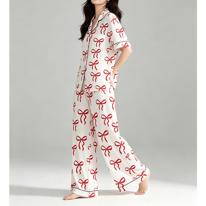 Bowie Red Long Pyjama Set — Women's