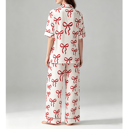 Bowie Red Long Pyjama Set — Women's