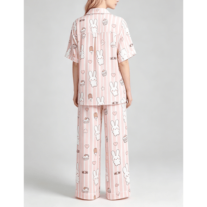 Cute Bunny Long Pyjama Set — Women's