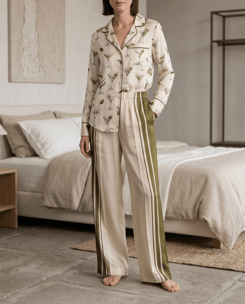 Martini Olive Long Pyjama Set — Women's