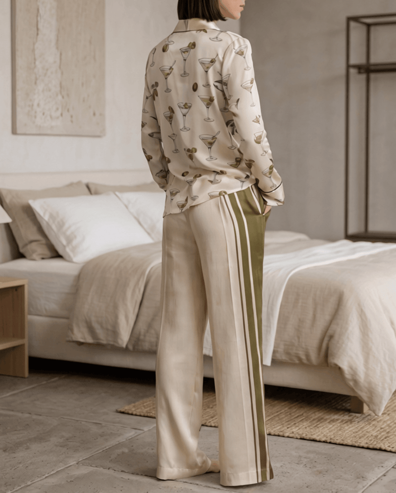 Martini Olive Long Pyjama Set — Women's