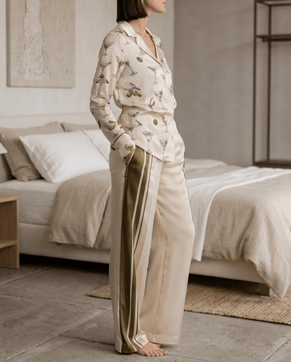 Martini Olive Long Pyjama Set — Women's