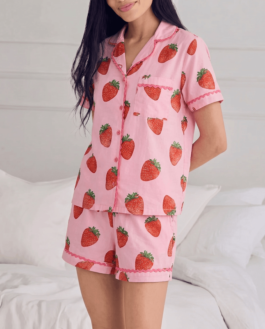 Sweet Strawberry Short Pyjama Set — Women's