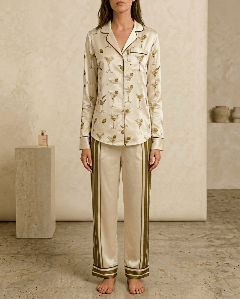 Martini Olive Long Pyjama Set — Women's