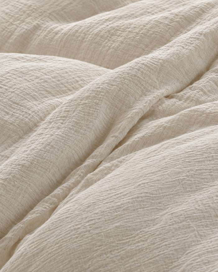 Close-up of the crinkled texture of Cloud Cotton double gauze