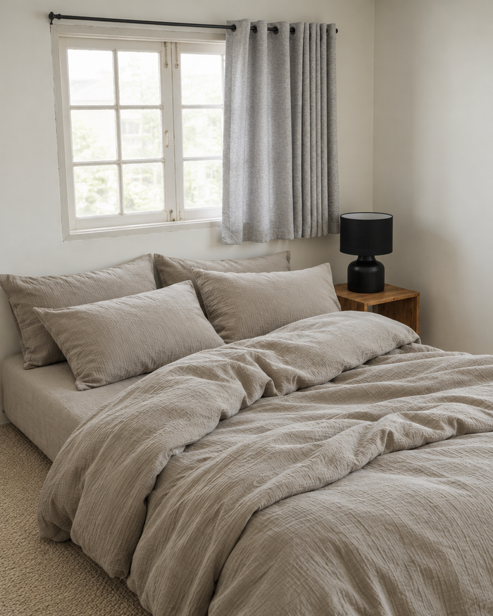 Unironed oat milk Cloud Cotton double gauze bedding