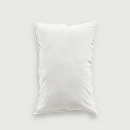 Snow linen pillowcases packshot on light grey