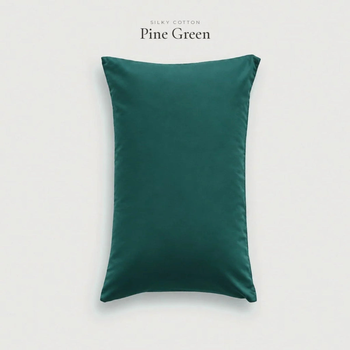 Pine Green teal Silky Cotton sateen pillowcase, studio shot