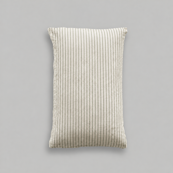 Pillowcases in Green Pinstripe, Cloud Cotton