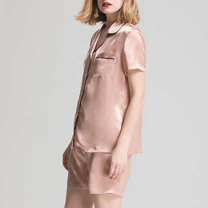 19 momme Baby Pink Short Pyjama Set — Women's