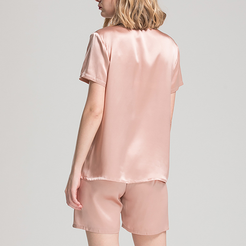 19 momme Baby Pink Short Pyjama Set — Women's