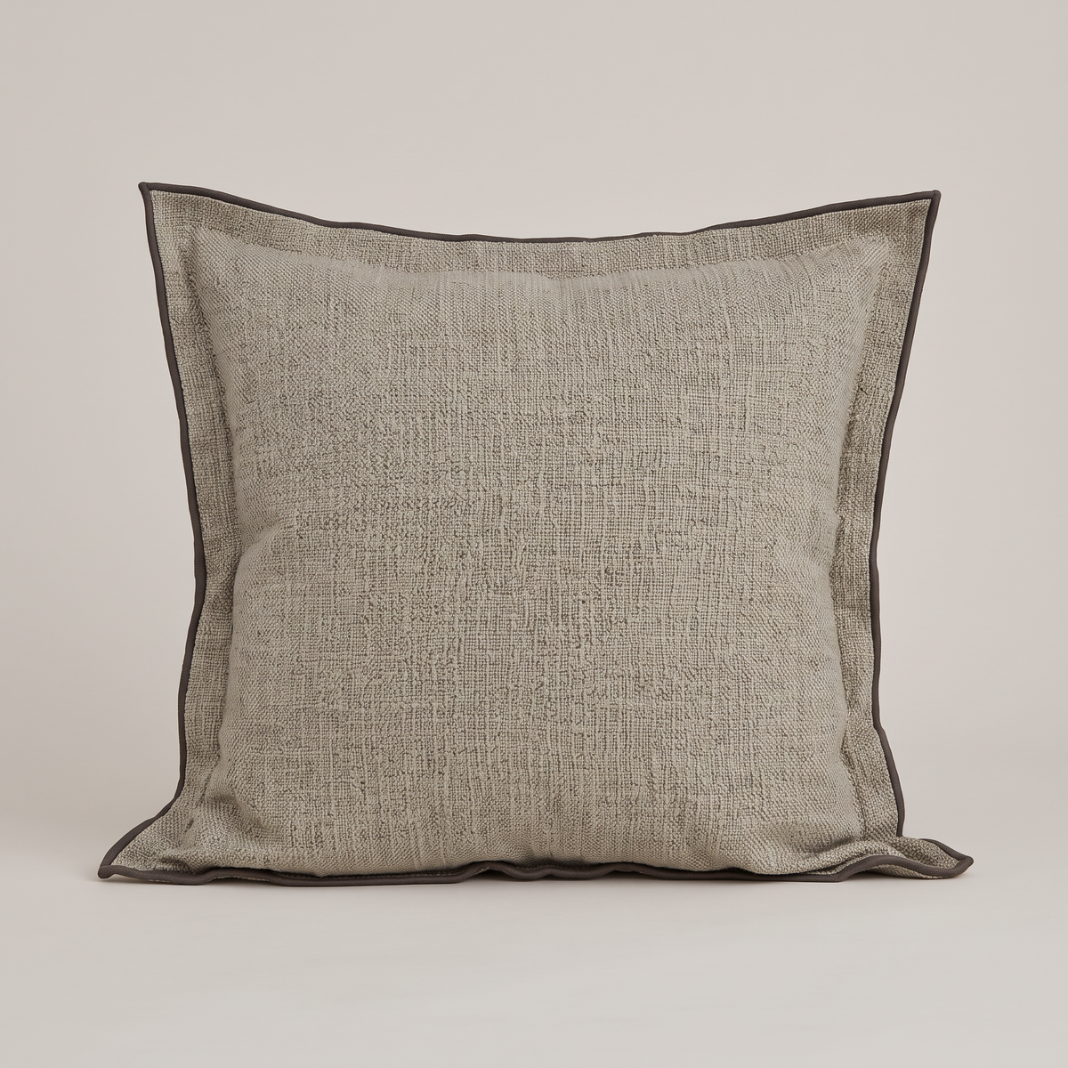 Piped edge cushion cover in beige, single cushion
