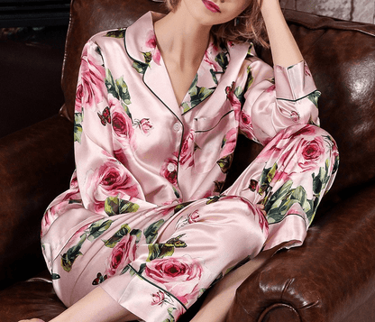 Luxury Roses Long Pyjama Set — Women's