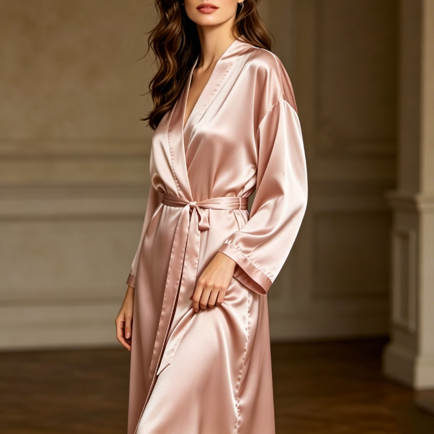 19 momme Solid Bath Robes — Women's