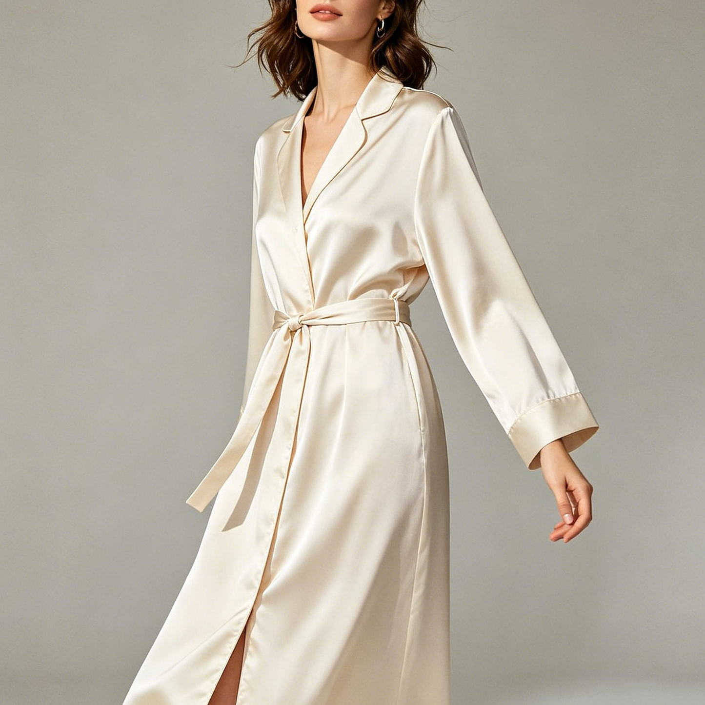 19 momme Solid Bath Robes — Women's