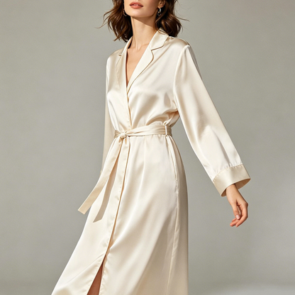 19 momme Solid Bath Robes — Women's