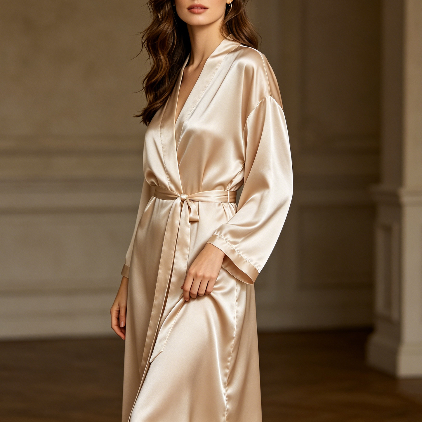 19 momme Solid Bath Robes — Women's
