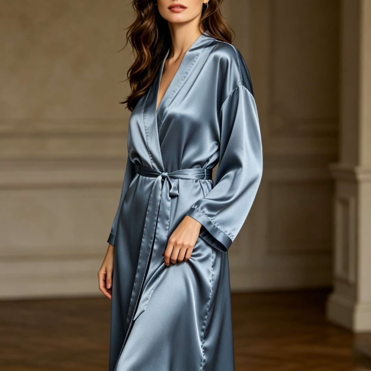 19 momme Solid Bath Robes — Women's