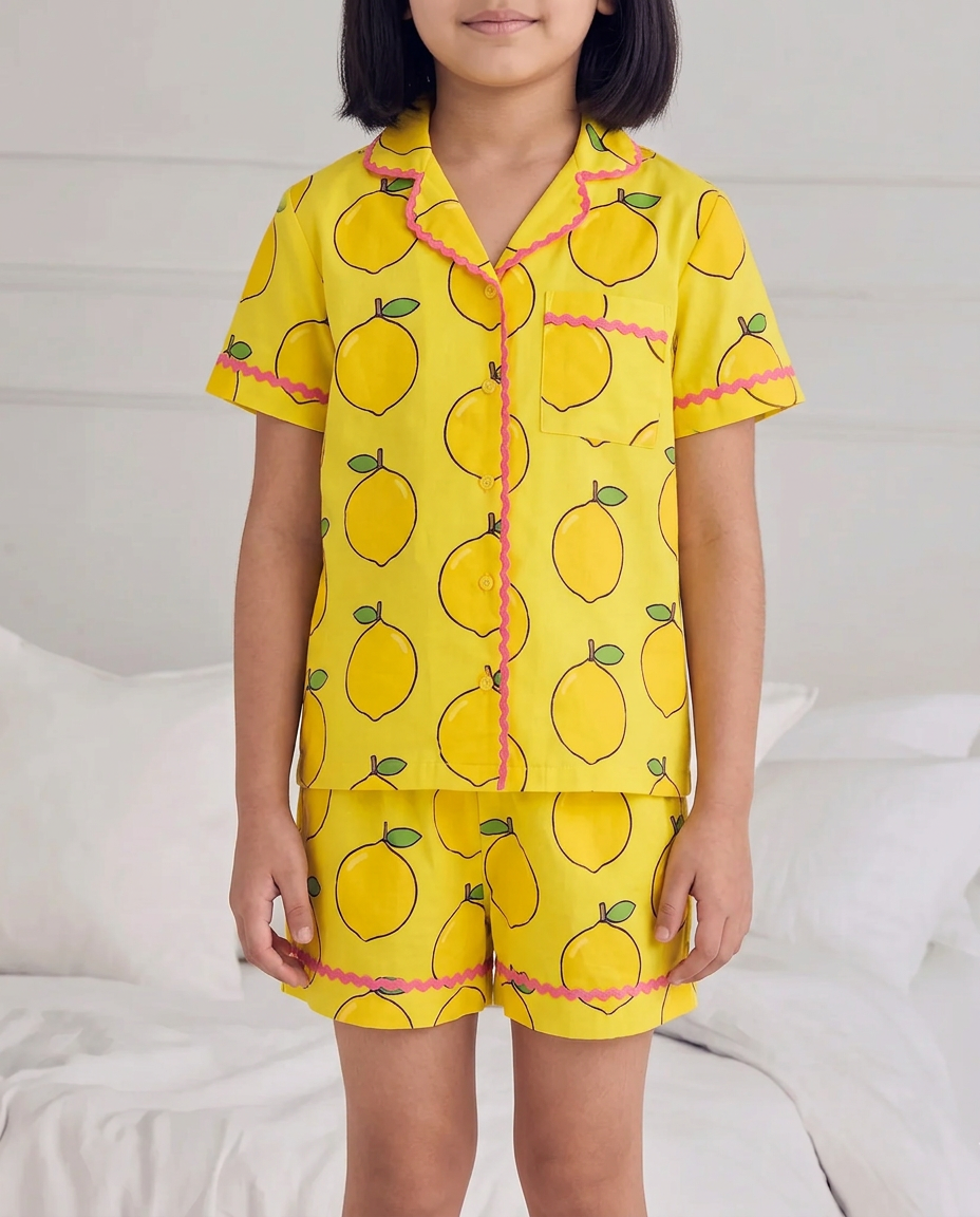 Ripe Lemon Short Pyjama Set — Kids