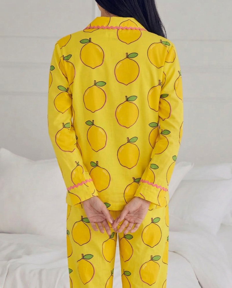 Ripe Lemon Long Pyjama Set — Women's
