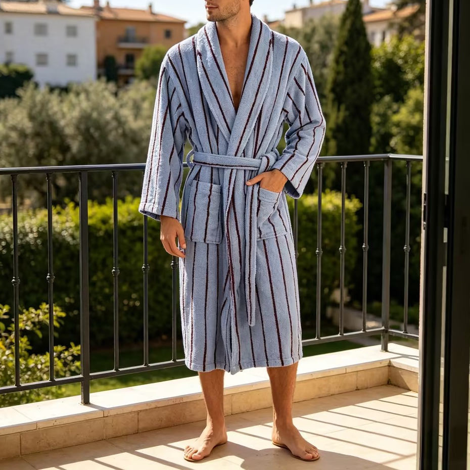 Casual Home Soft Terry Bathrobe — Men's