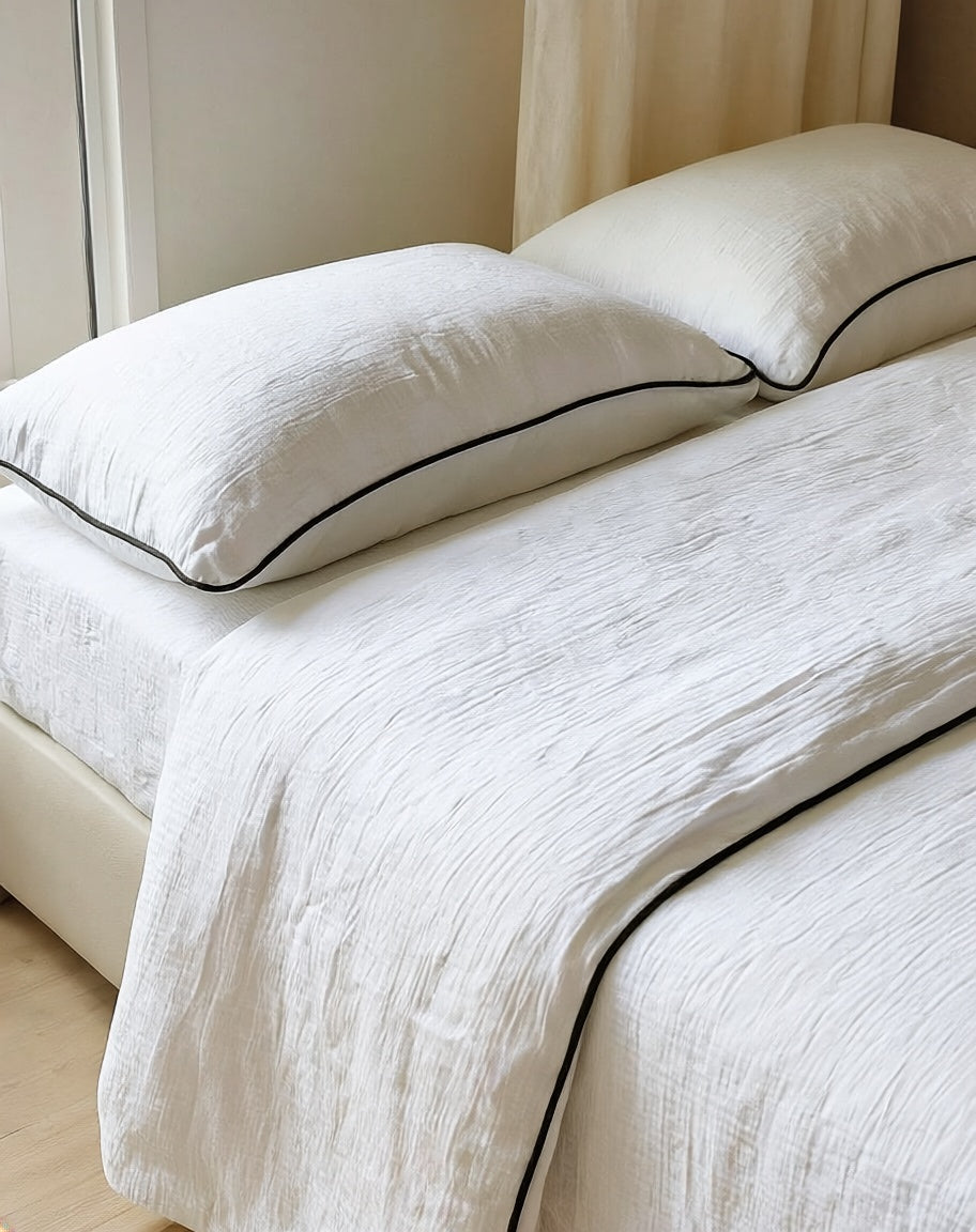 Bedding Set - Piped Cloud Cotton