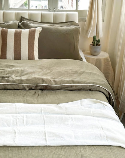 Bedding Set - Piped Cloud Cotton