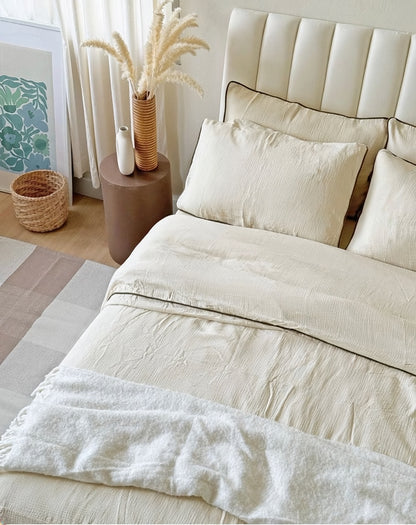 Bedding Set - Piped Cloud Cotton