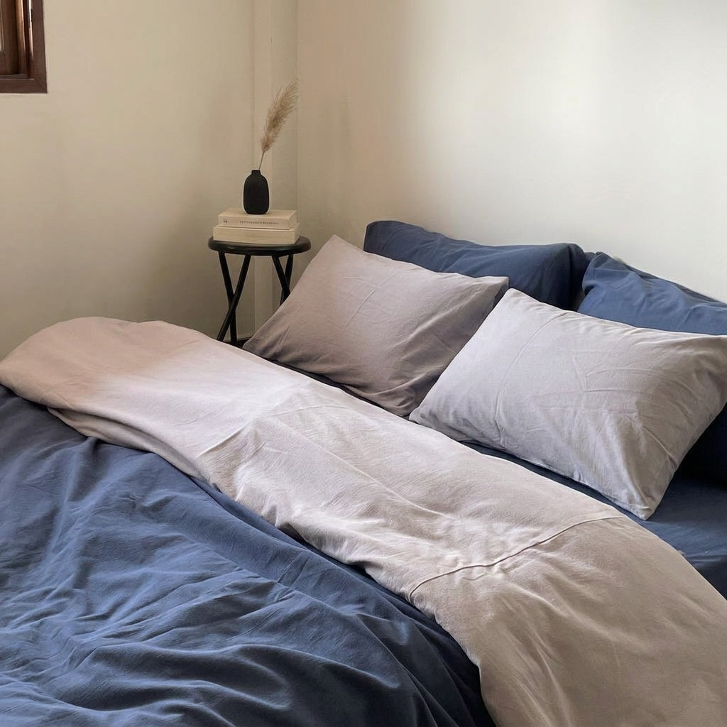 Two Tone Bedding Set - Plain Cotton