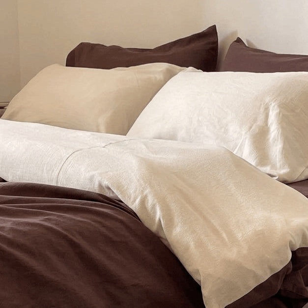 Two Tone Bedding Set - Plain Cotton