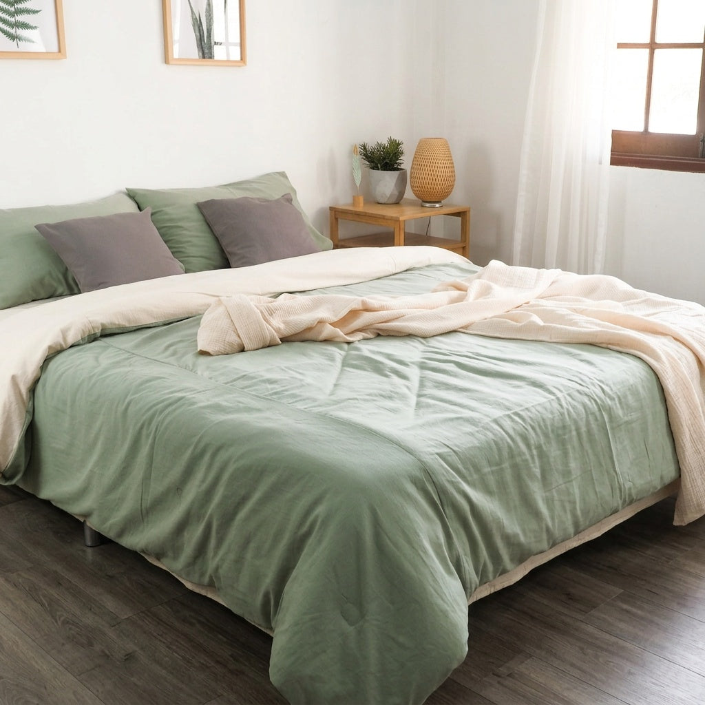 Two Tone Bedding Set - Plain Cotton