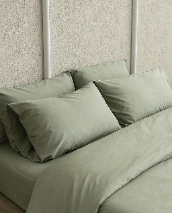 Pillowcases in Mint Green, Silky Cotton