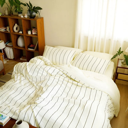 Pinstripe Bedding Set - Cloud Cotton