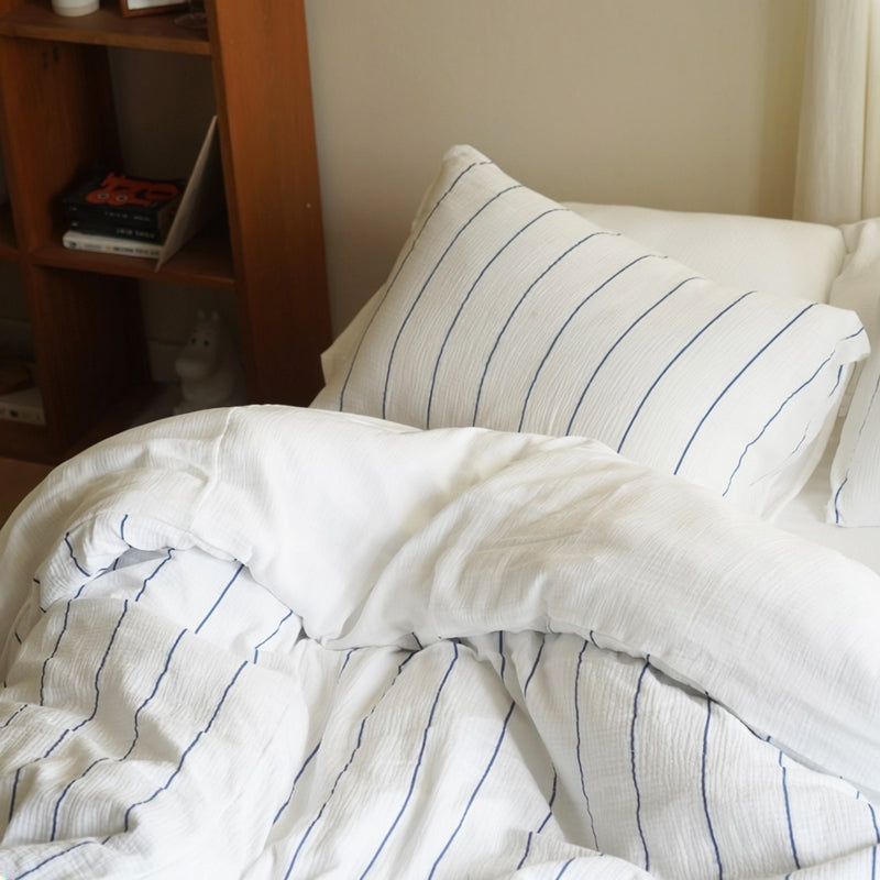 Pinstripe Bedding Set - Cloud Cotton