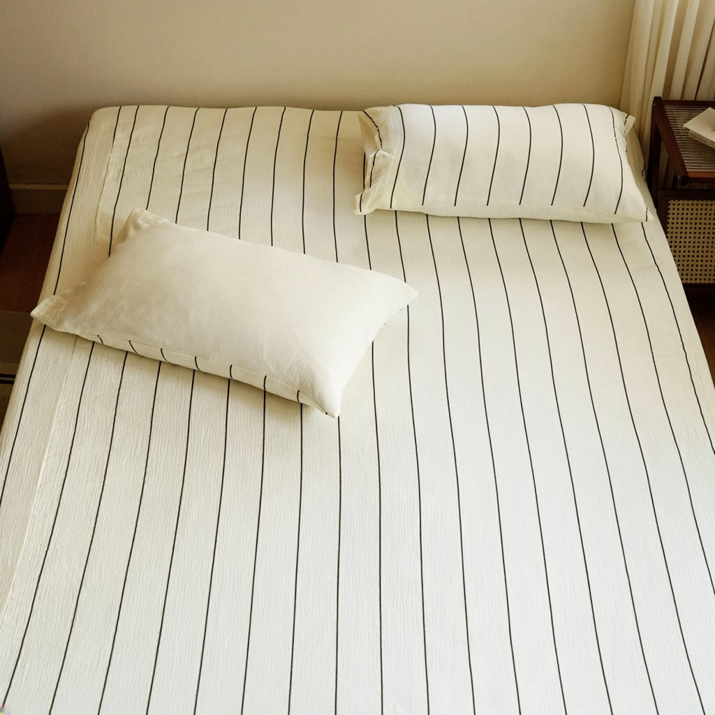 Pinstripe Bedding Set - Cloud Cotton