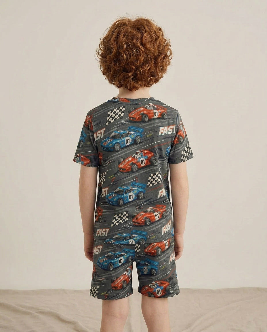 Speed Racer Short Crewneck Pyjama Set — Kids