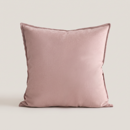 Two-tone flannel cushion cover in blush, single cushion