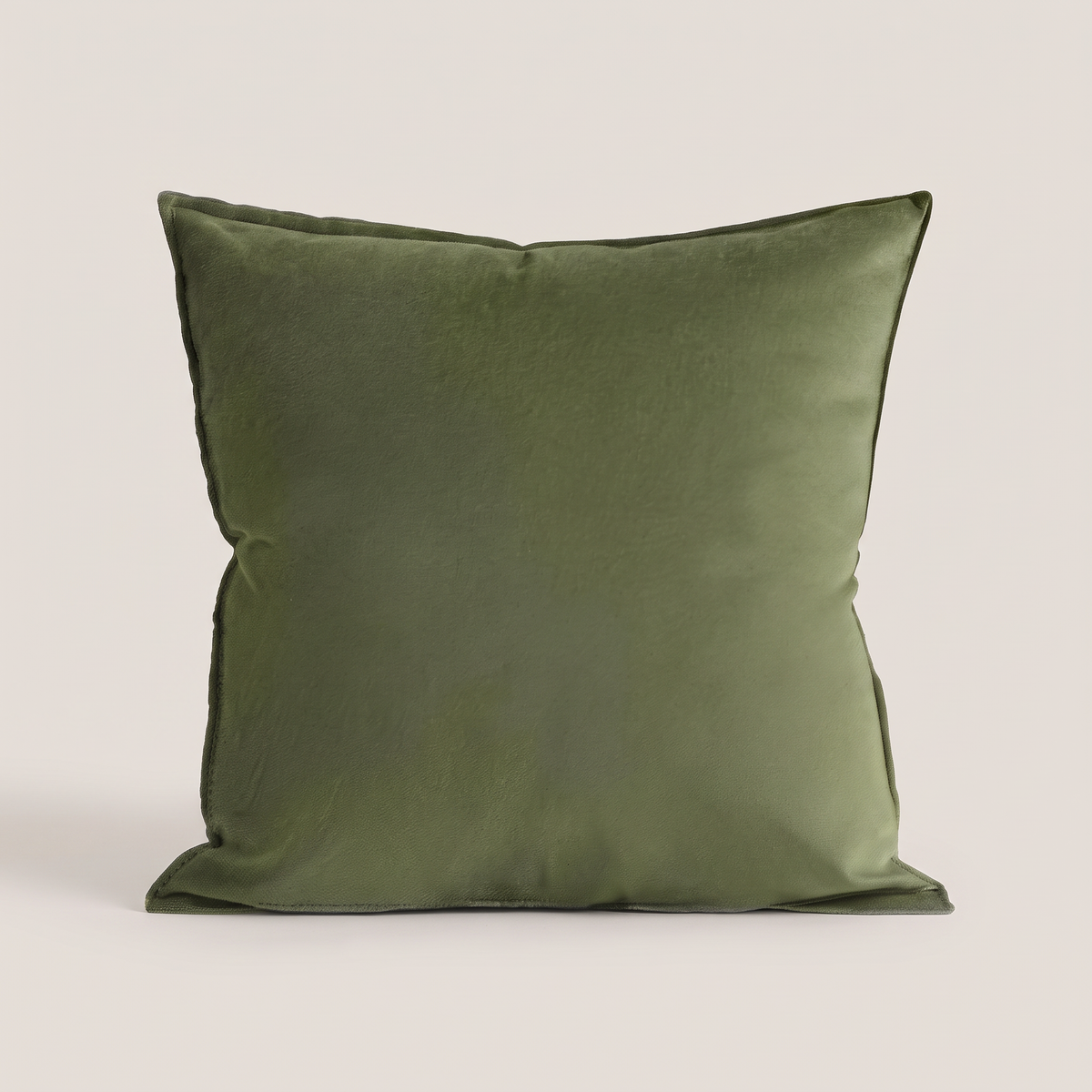 Two-tone flannel cushion cover in olive, single cushion