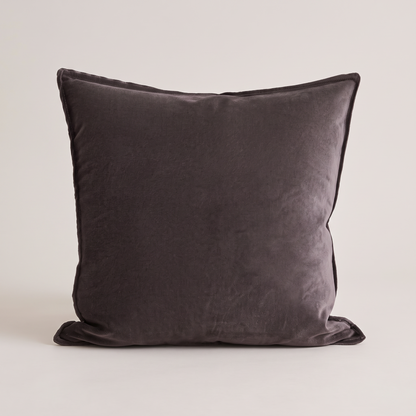 Two-tone flannel cushion cover in plum, single cushion