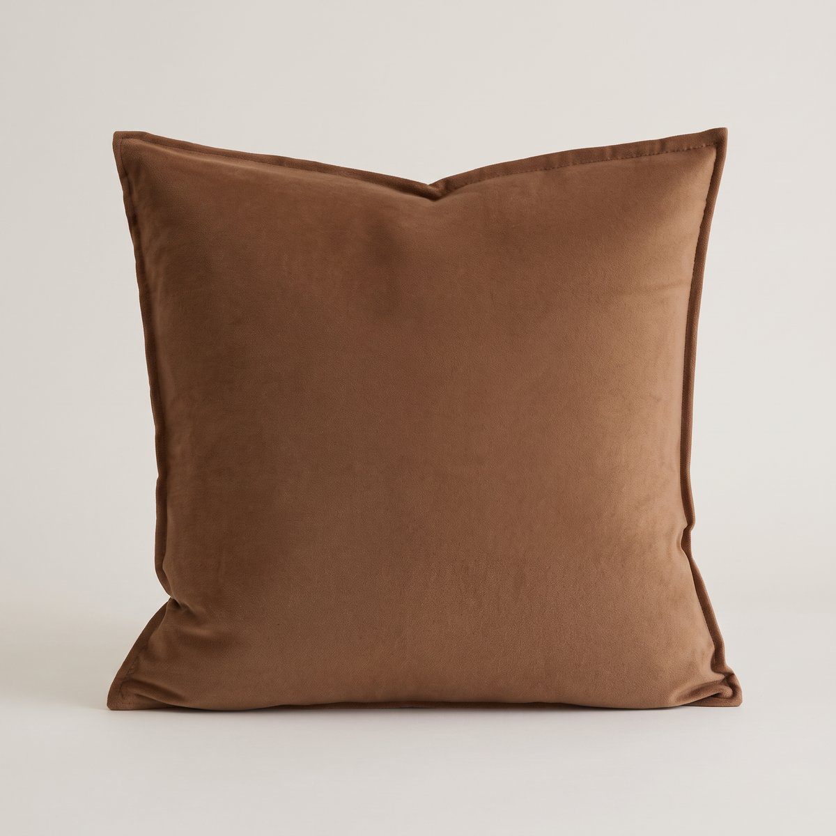 Two-tone flannel cushion cover in rust, single cushion