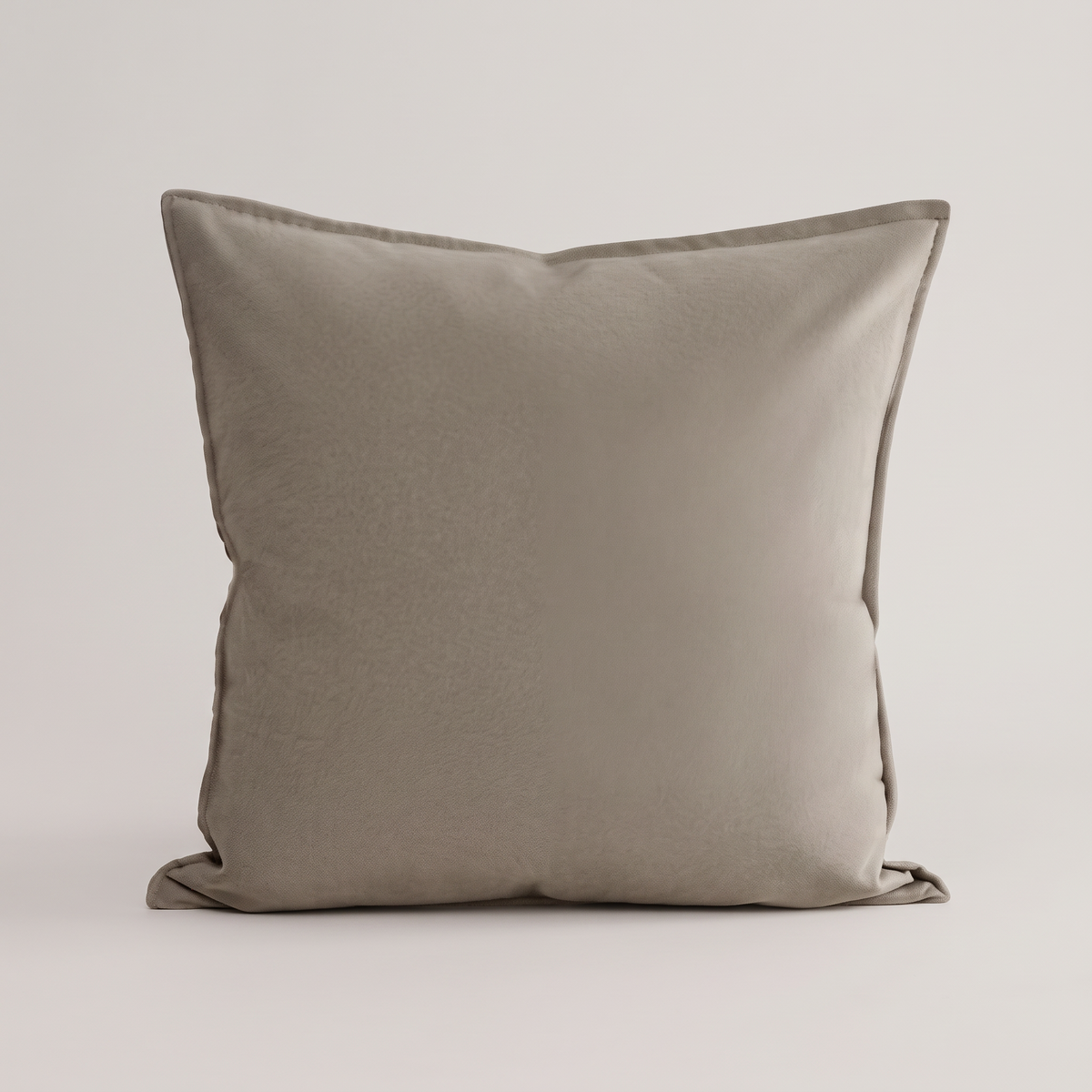 Two-tone flannel cushion cover in taupe, single cushion