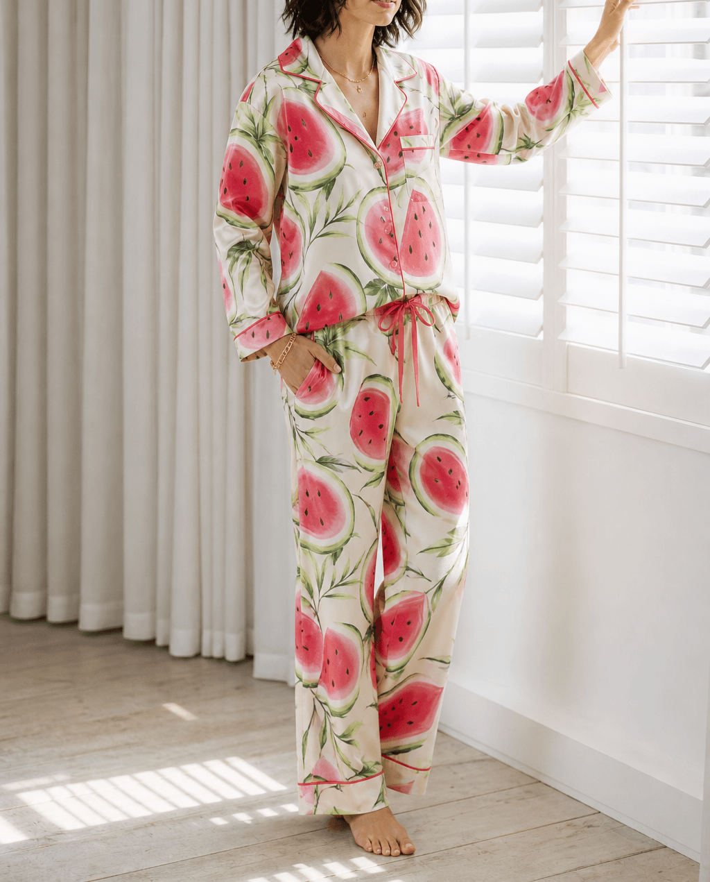 Watermelon Long Pyjama Set — Women's